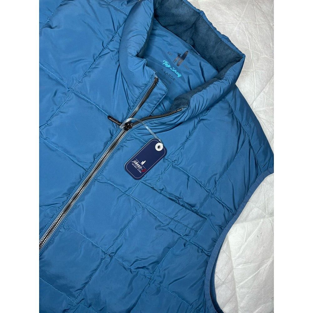 Johnnie-O Top Shelf Quilted Enfield Puffer ‎ Vest XL Slate Blue NWT $248